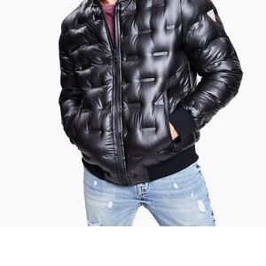 Guess Men's Shiny Black Puffer Jacket
